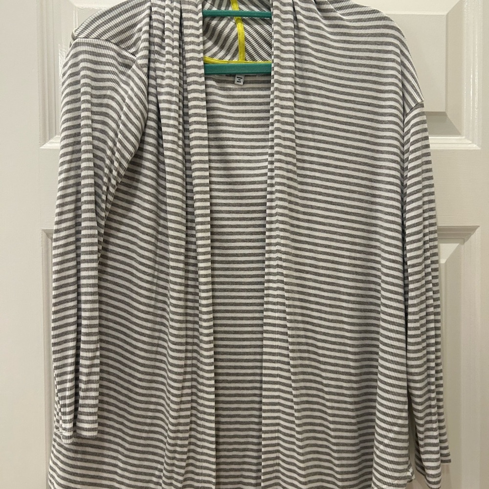 Splendid Striped Gray Jersey Cardigan